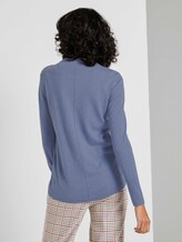 Feiner Strickpullover mit Stehkragen - Frauen - fern blue melange Feiner Strickpullover mit Stehkragen - Frauen - fern blue melange - 2 - Mine to five