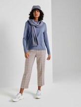 Feiner Strickpullover mit Stehkragen - Frauen - fern blue melange Feiner Strickpullover mit Stehkragen - Frauen - fern blue melange - 3 - Mine to five