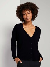 Loose Fit Cardigan aus Merinowolle - Frauen - Deep Black Loose Fit Cardigan aus Merinowolle - Frauen - Deep Black - 1 - Mine to five