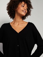Loose Fit Cardigan aus Merinowolle - Frauen - Deep Black Loose Fit Cardigan aus Merinowolle - Frauen - Deep Black - 9 - Mine to five