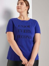 T-Shirt mit Pailletten-Applikation - Frauen - crest blue T-Shirt mit Pailletten-Applikation - Frauen - crest blue - 5 - My True Me