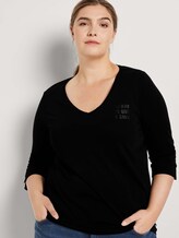 T-Shirt mit V-Ausschnitt - Frauen - Deep Black T-Shirt mit V-Ausschnitt - Frauen - Deep Black - 5 - My True Me
