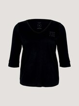 T-Shirt mit V-Ausschnitt - Frauen - Deep Black T-Shirt mit V-Ausschnitt - Frauen - Deep Black - 7 - My True Me