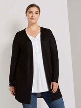 Shirt Cardigan mit Seitenschlitzen - Frauen - Deep Black Shirt Cardigan mit Seitenschlitzen - Frauen - Deep Black - 1 - My True Me