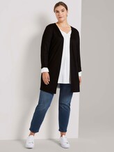 Shirt Cardigan mit Seitenschlitzen - Frauen - Deep Black Shirt Cardigan mit Seitenschlitzen - Frauen - Deep Black - 3 - My True Me