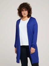 Curvy - Shirt Cardigan mit Seitenschlitzen - Frauen - crest blue Curvy - Shirt Cardigan mit Seitenschlitzen - Frauen - crest blue - 1 - My True Me
