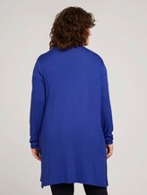 Curvy - Shirt Cardigan mit Seitenschlitzen - Frauen - crest blue Curvy - Shirt Cardigan mit Seitenschlitzen - Frauen - crest blue - 2 - My True Me