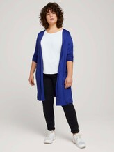 Curvy - Shirt Cardigan mit Seitenschlitzen - Frauen - crest blue Curvy - Shirt Cardigan mit Seitenschlitzen - Frauen - crest blue - 3 - My True Me