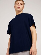 Lockeres Stehkragen T-Shirt mit Bio-Baumwolle - Männer - Sky Captain Blue Lockeres Stehkragen T-Shirt mit Bio-Baumwolle - Männer - Sky Captain Blue - 5 - TOM TAILOR Denim