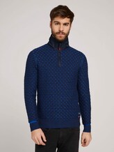 Troyer Pullover mit Schachbrett-Struktur - Männer - navy blue heavy structure Troyer Pullover mit Schachbrett-Struktur - Männer - navy blue heavy structure - 1 - TOM TAILOR