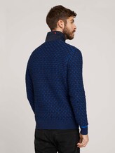 Troyer Pullover mit Schachbrett-Struktur - Männer - navy blue heavy structure Troyer Pullover mit Schachbrett-Struktur - Männer - navy blue heavy structure - 2 - TOM TAILOR