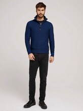 Troyer Pullover mit Schachbrett-Struktur - Männer - navy blue heavy structure Troyer Pullover mit Schachbrett-Struktur - Männer - navy blue heavy structure - 3 - TOM TAILOR
