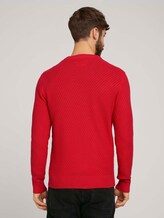 Strickpullover mit Struktur - Männer - Powerful Red Strickpullover mit Struktur - Männer - Powerful Red - 2 - TOM TAILOR