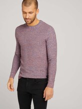 Basic Strickpullover mit Bio-Baumwolle - Männer - blue orange white mouline Basic Strickpullover mit Bio-Baumwolle - Männer - blue orange white mouline - 5 - TOM TAILOR