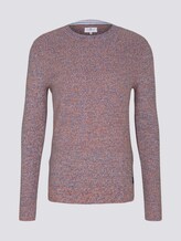 Basic Strickpullover mit Bio-Baumwolle - Männer - blue orange white mouline Basic Strickpullover mit Bio-Baumwolle - Männer - blue orange white mouline - 7 - TOM TAILOR