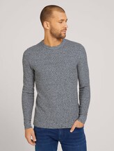 Basic Strickpullover mit Bio-Baumwolle - Männer - grey anthra white mouline Basic Strickpullover mit Bio-Baumwolle - Männer - grey anthra white mouline - 1 - TOM TAILOR