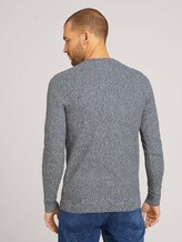 Basic Strickpullover mit Bio-Baumwolle - Männer - grey anthra white mouline Basic Strickpullover mit Bio-Baumwolle - Männer - grey anthra white mouline - 2 - TOM TAILOR