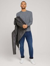 Basic Strickpullover mit Bio-Baumwolle - Männer - grey anthra white mouline Basic Strickpullover mit Bio-Baumwolle - Männer - grey anthra white mouline - 3 - TOM TAILOR