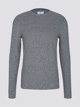 Basic Strickpullover mit Bio-Baumwolle - Männer - grey anthra white mouline Basic Strickpullover mit Bio-Baumwolle - Männer - grey anthra white mouline - 7 - TOM TAILOR