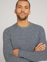 Basic Strickpullover mit Bio-Baumwolle - Männer - grey anthra white mouline Basic Strickpullover mit Bio-Baumwolle - Männer - grey anthra white mouline - 9 - TOM TAILOR