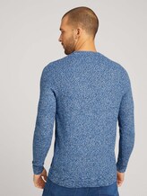 Basic Strickpullover mit Bio-Baumwolle - Männer - navy blue white mouline Basic Strickpullover mit Bio-Baumwolle - Männer - navy blue white mouline - 2 - TOM TAILOR