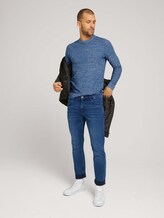 Basic Strickpullover mit Bio-Baumwolle - Männer - navy blue white mouline Basic Strickpullover mit Bio-Baumwolle - Männer - navy blue white mouline - 3 - TOM TAILOR