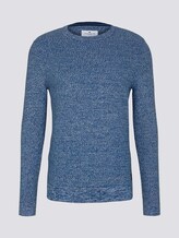 Basic Strickpullover mit Bio-Baumwolle - Männer - navy blue white mouline Basic Strickpullover mit Bio-Baumwolle - Männer - navy blue white mouline - 7 - TOM TAILOR