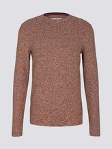 Basic Strickpullover mit Bio-Baumwolle - Männer - navy orange white mouline Basic Strickpullover mit Bio-Baumwolle - Männer - navy orange white mouline - 7 - TOM TAILOR