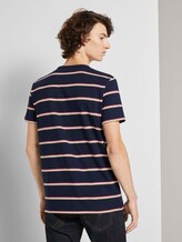 T-Shirt mit Streifenmuster - Männer - navy tricolor yarn dye stripe T-Shirt mit Streifenmuster - Männer - navy tricolor yarn dye stripe - 2 - TOM TAILOR Denim