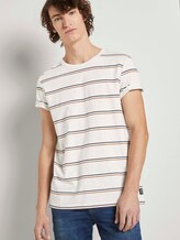 T-Shirt mit Streifenmuster - Männer - white tricolor yarn dye stripe T-Shirt mit Streifenmuster - Männer - white tricolor yarn dye stripe - 5 - TOM TAILOR Denim