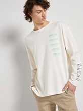 Langarmshirt mit Textprint - Männer - Wool White Langarmshirt mit Textprint - Männer - Wool White - 5 - TOM TAILOR Denim