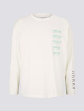 Langarmshirt mit Textprint - Männer - Wool White Langarmshirt mit Textprint - Männer - Wool White - 7 - TOM TAILOR Denim