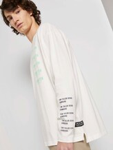 Langarmshirt mit Textprint - Männer - Wool White Langarmshirt mit Textprint - Männer - Wool White - 9 - TOM TAILOR Denim