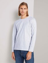 meliertes Langarmshirt - Männer - wool white melange meliertes Langarmshirt - Männer - wool white melange - 1 - TOM TAILOR Denim