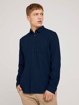 Fijn gestructureerd overhemd met biologisch katoen - Mannen - Sky Captain Blue Fijn gestructureerd overhemd met biologisch katoen - Mannen - Sky Captain Blue - 1 - TOM TAILOR Denim