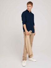 Fijn gestructureerd overhemd met biologisch katoen - Mannen - Sky Captain Blue Fijn gestructureerd overhemd met biologisch katoen - Mannen - Sky Captain Blue - 3 - TOM TAILOR Denim