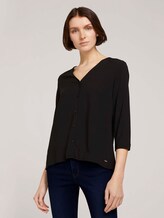 Geknöpfte Bluse mit LENZING™ ECOVERO™ - Frauen - Deep Black Geknöpfte Bluse mit LENZING™ ECOVERO™ - Frauen - Deep Black - 1 - TOM TAILOR Denim