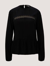 Stehkragenbluse mit Schößchen - Frauen - Deep Black Stehkragenbluse mit Schößchen - Frauen - Deep Black - 7 - TOM TAILOR Denim