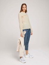 Stehkragenbluse mit Schößchen - Frauen - soft creme beige Stehkragenbluse mit Schößchen - Frauen - soft creme beige - 3 - TOM TAILOR Denim