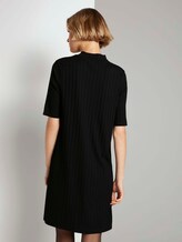 Kurzes Ripp Kleid mit Stehkragen - Frauen - Deep Black Kurzes Ripp Kleid mit Stehkragen - Frauen - Deep Black - 2 - TOM TAILOR Denim