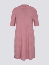 Kurzes Ripp Kleid mit Stehkragen - Frauen - cozy rose melange Kurzes Ripp Kleid mit Stehkragen - Frauen - cozy rose melange - 7 - TOM TAILOR Denim