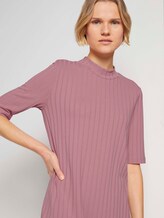 Kurzes Ripp Kleid mit Stehkragen - Frauen - cozy rose melange Kurzes Ripp Kleid mit Stehkragen - Frauen - cozy rose melange - 9 - TOM TAILOR Denim
