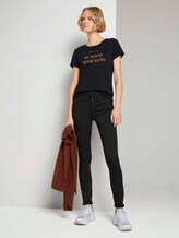 Besticktes T-Shirt mit Bio-Baumwolle - Frauen - Deep Black Besticktes T-Shirt mit Bio-Baumwolle - Frauen - Deep Black - 3 - TOM TAILOR Denim