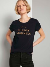 Besticktes T-Shirt mit Bio-Baumwolle - Frauen - Deep Black Besticktes T-Shirt mit Bio-Baumwolle - Frauen - Deep Black - 5 - TOM TAILOR Denim