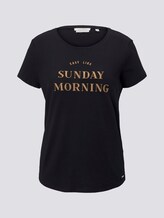 Besticktes T-Shirt mit Bio-Baumwolle - Frauen - Deep Black Besticktes T-Shirt mit Bio-Baumwolle - Frauen - Deep Black - 7 - TOM TAILOR Denim