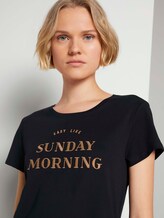 Besticktes T-Shirt mit Bio-Baumwolle - Frauen - Deep Black Besticktes T-Shirt mit Bio-Baumwolle - Frauen - Deep Black - 9 - TOM TAILOR Denim