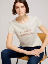 Besticktes T-Shirt mit Bio-Baumwolle - Frauen - soft creme beige Besticktes T-Shirt mit Bio-Baumwolle - Frauen - soft creme beige - 5 - TOM TAILOR Denim