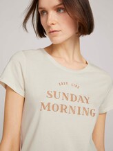 Besticktes T-Shirt mit Bio-Baumwolle - Frauen - soft creme beige Besticktes T-Shirt mit Bio-Baumwolle - Frauen - soft creme beige - 9 - TOM TAILOR Denim
