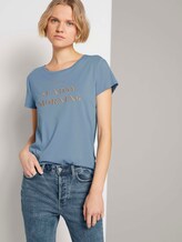 Besticktes T-Shirt mit Bio-Baumwolle - Frauen - soft mid blue Besticktes T-Shirt mit Bio-Baumwolle - Frauen - soft mid blue - 5 - TOM TAILOR Denim