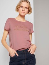 Besticktes T-Shirt mit Bio-Baumwolle - Frauen - cozy rose Besticktes T-Shirt mit Bio-Baumwolle - Frauen - cozy rose - 5 - TOM TAILOR Denim